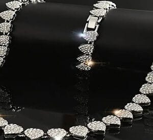 2 pcs Set Love Necklace Set Studded
