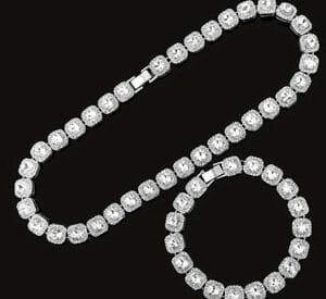 Elegant Men's Square Cuban Chain Sparkling Zircon